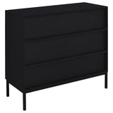 Jess Arched Fluted Glass 2-Door Accent Cabinet - Black with Slender Metal Legs – view 6