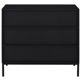 Jess Arched Fluted Glass 2-Door Accent Cabinet - Black with Slender Metal Legs – view 7