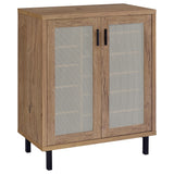 Teller 2-Door Shoe Cabinet with Metal Cane Panels