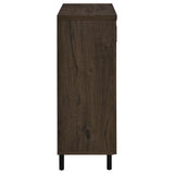 Brixton 2-Door Entryway Shoe Cabinet - Mid-Century Slatted Doors in Smoked Oak with Metal Legs – view 9