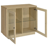 Tilbury 2-Door Glass Front Accent Display Cabinet - Adjustable Glass Shelves in Light Oak – view 3