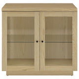 Tilbury 2-Door Glass Front Accent Display Cabinet - Adjustable Glass Shelves in Light Oak – view 4