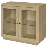 Tilbury 2-Door Glass Front Accent Display Cabinet - Adjustable Glass Shelves in Light Oak – view 5