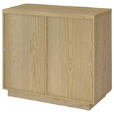 Tilbury 2-Door Glass Front Accent Display Cabinet - Adjustable Glass Shelves in Light Oak – view 8
