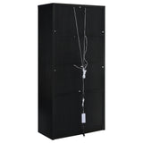 Riva Arched Glass Door Display Cabinet with LED Lighting - Tall Black Woodgrain Accent Cabinet – view 8