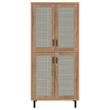 Teller 80" Tall Shoe Storage Cabinet with 4 Mesh Doors - Natural Oak Industrial with 14 Adjustable Shelves – view 4