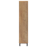 Teller 80" Tall Shoe Storage Cabinet with 4 Mesh Doors - Natural Oak Industrial with 14 Adjustable Shelves – view 6