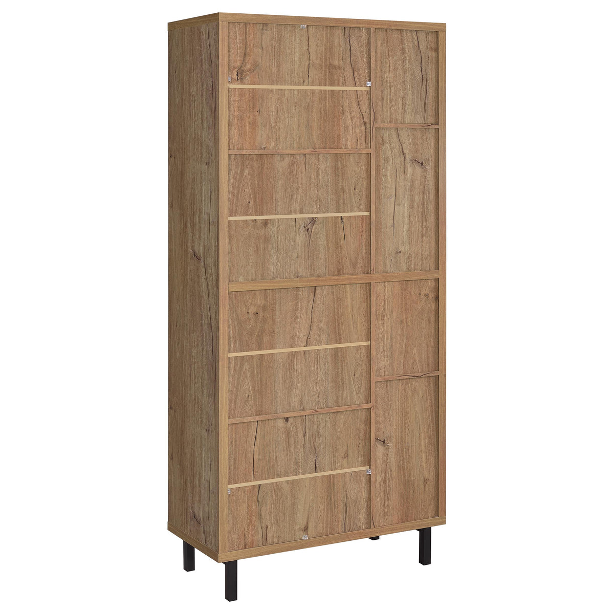 Teller 80" Tall Shoe Storage Cabinet with 4 Mesh Doors - Natural Oak Industrial with 14 Adjustable Shelves – view 7