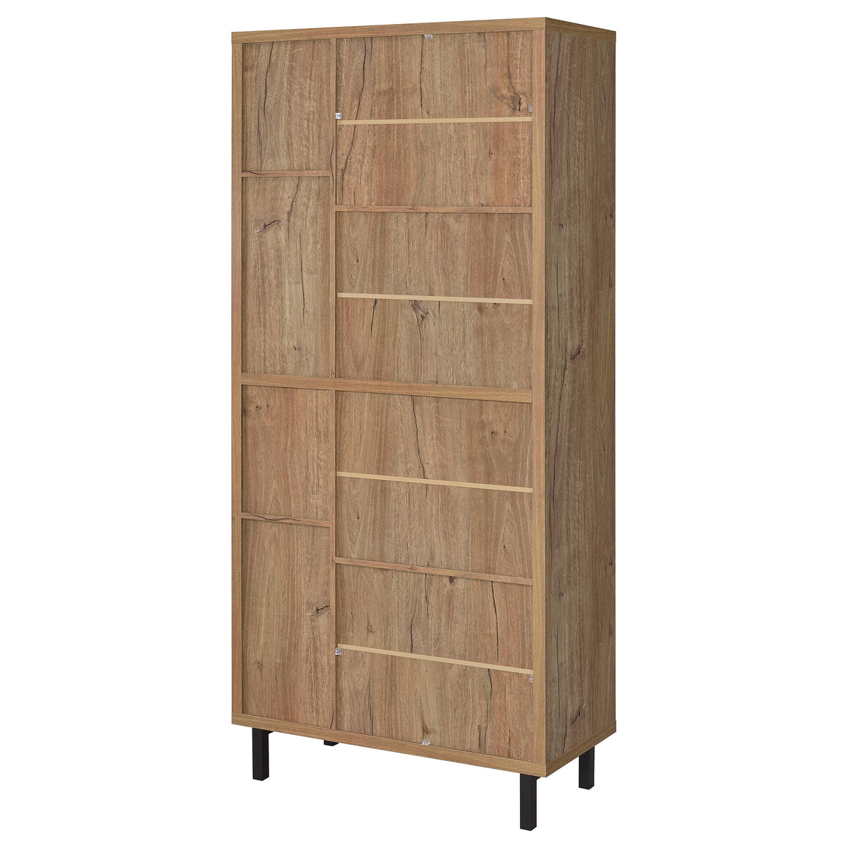Teller 80" Tall Shoe Storage Cabinet with 4 Mesh Doors - Natural Oak Industrial with 14 Adjustable Shelves – view 8