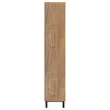 Teller 80" Tall Shoe Storage Cabinet with 4 Mesh Doors - Natural Oak Industrial with 14 Adjustable Shelves – view 9