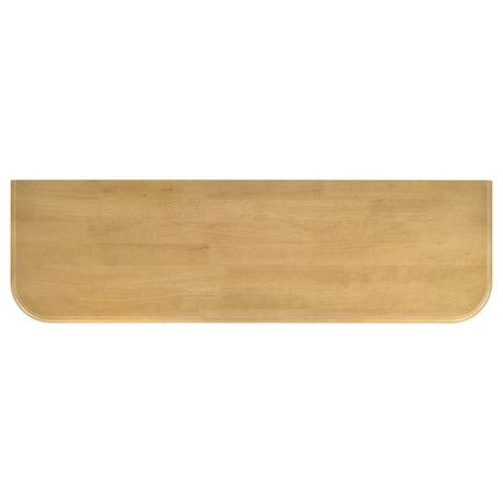 Ervine 3-Door Accent Cabinet - Natural Rubberwood with Rope Panel Texture & Round Pulls – view 10