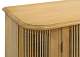 Ervine 3-Door Accent Cabinet - Natural Rubberwood with Rope Panel Texture & Round Pulls – view 11