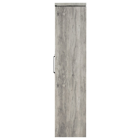 Alejo Tall Curio Display Cabinet with 2 Glass Doors - Coastal Grey Driftwood with Black Hardware – view 6