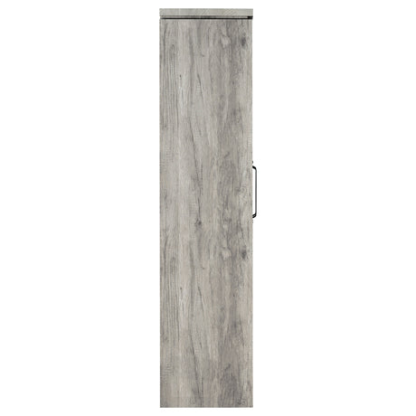 Alejo Tall Curio Display Cabinet with 2 Glass Doors - Coastal Grey Driftwood with Black Hardware – view 8