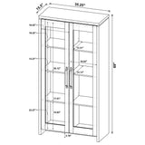Alejo Tall Curio Display Cabinet with 2 Glass Doors - Coastal Grey Driftwood with Black Hardware – view 10