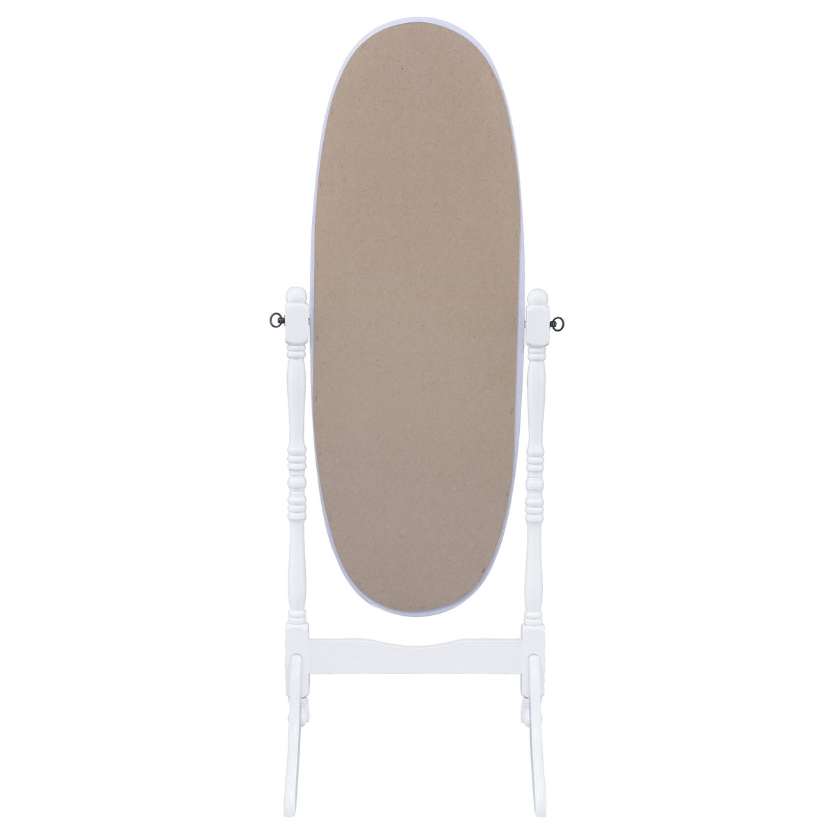 Foyet Full-Length Cheval Mirror - Adjustable Oval Floor Mirror in White Wood – view 5