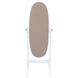 Foyet Full-Length Cheval Mirror - Adjustable Oval Floor Mirror in White Wood – view 5