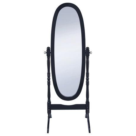 Foyet Adjustable Full Length Cheval Mirror - Oval Pivoting Frame with Curved Legs in Black – view 3