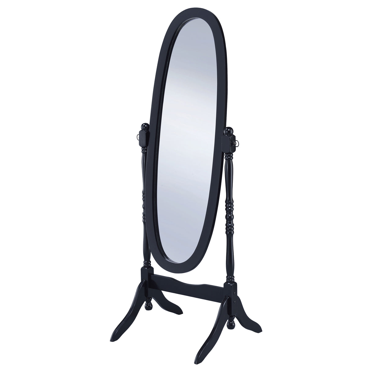 Foyet Adjustable Full Length Cheval Mirror - Oval Pivoting Frame with Curved Legs in Black – view 4