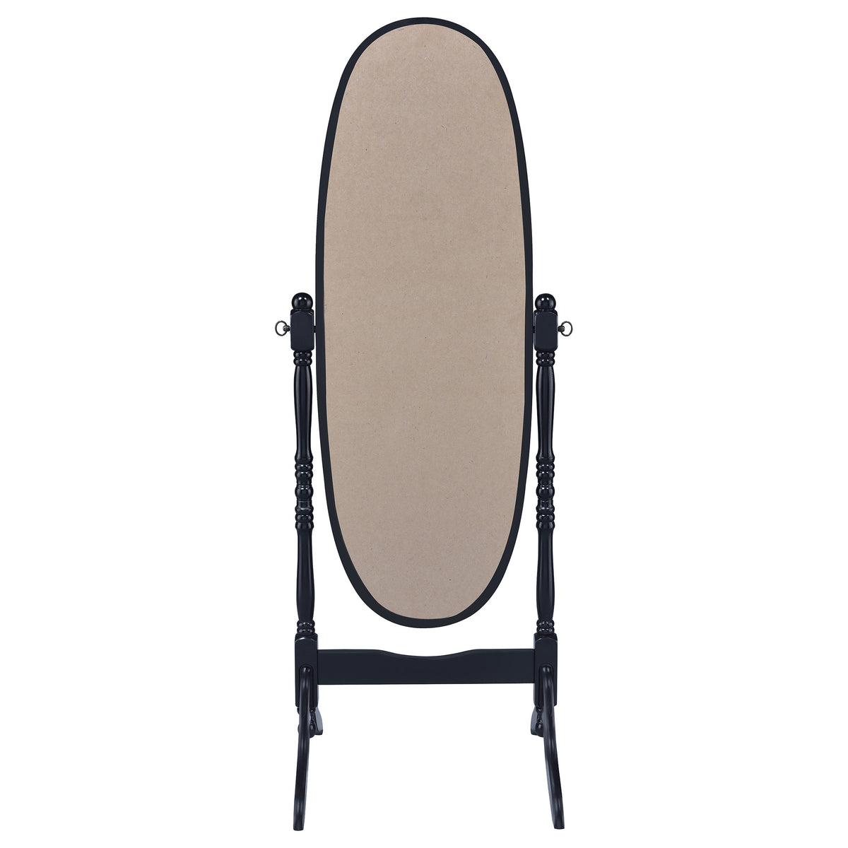 Foyet Adjustable Full Length Cheval Mirror - Oval Pivoting Frame with Curved Legs in Black – view 6