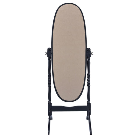 Foyet Adjustable Full Length Cheval Mirror - Oval Pivoting Frame with Curved Legs in Black – view 6