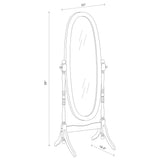 Foyet Adjustable Full Length Cheval Mirror - Oval Pivoting Frame with Curved Legs in Black – view 9
