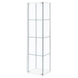 Bellatrix 3-Shelf Glass Curio Cabinet - Tall Display Case in White with Chrome Hardware – view 4