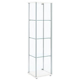 Bellatrix 3-Shelf Glass Curio Cabinet - Tall Display Case in White with Chrome Hardware – view 6