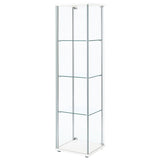 Bellatrix 3-Shelf Glass Curio Cabinet - Tall Display Case in White with Chrome Hardware – view 8