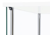 Bellatrix 3-Shelf Glass Curio Cabinet - Tall Display Case in White with Chrome Hardware – view 10