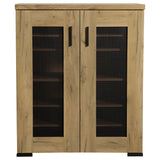 Bristol Shoe Cabinet with Mesh-Panel Doors - Entryway Storage in Golden Oak – view 3