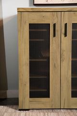 Bristol Shoe Cabinet with Mesh-Panel Doors - Entryway Storage in Golden Oak – view 9