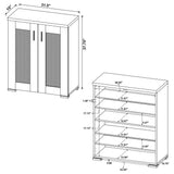 Bristol Shoe Cabinet with Mesh-Panel Doors - Entryway Storage in Golden Oak – view 17