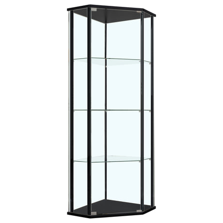 Zenobia 4-Shelf Corner Curio Cabinet - 