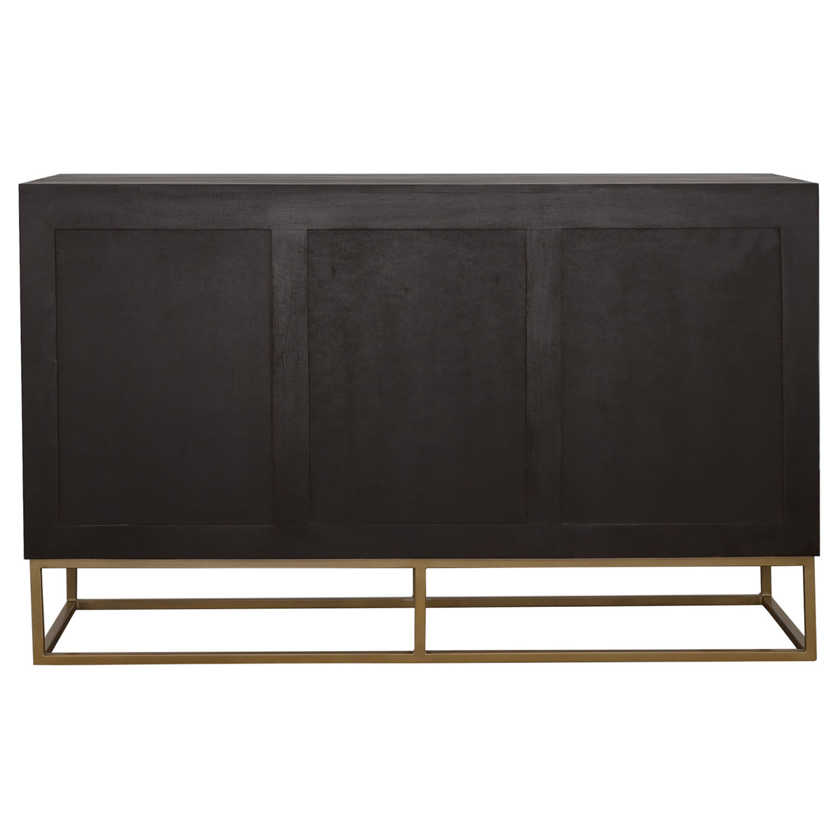 Zara 57" Handcrafted Accent Cabinet - Black Walnut Acacia & Sheesham with Gold Geometric Base – view 7