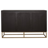 Zara 57" Handcrafted Accent Cabinet - Black Walnut Acacia & Sheesham with Gold Geometric Base – view 7
