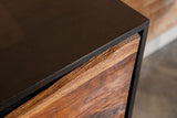 Zara 57" Handcrafted Accent Cabinet - Black Walnut Acacia & Sheesham with Gold Geometric Base – view 9