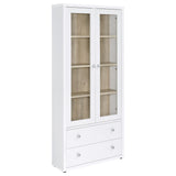 Hawthorne Tall Glass Door Display Cabinet with Drawers