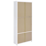 Hawthorne Tall Glass Door Display Cabinet with Drawers - 4 Shelves in White, Farmhouse Style – view 7