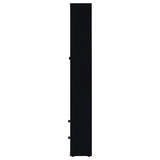 Hawthorne Glass Door Display Cabinet with 2 Drawers - Black Farmhouse Accent Cabinet with 4 Shelves – view 6