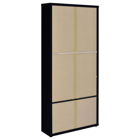 Hawthorne Glass Door Display Cabinet with 2 Drawers - Black Farmhouse Accent Cabinet with 4 Shelves – view 7