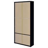 Hawthorne Glass Door Display Cabinet with 2 Drawers - Black Farmhouse Accent Cabinet with 4 Shelves – view 8