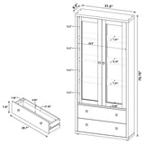 Hawthorne Glass Door Display Cabinet with 2 Drawers - Black Farmhouse Accent Cabinet with 4 Shelves – view 11
