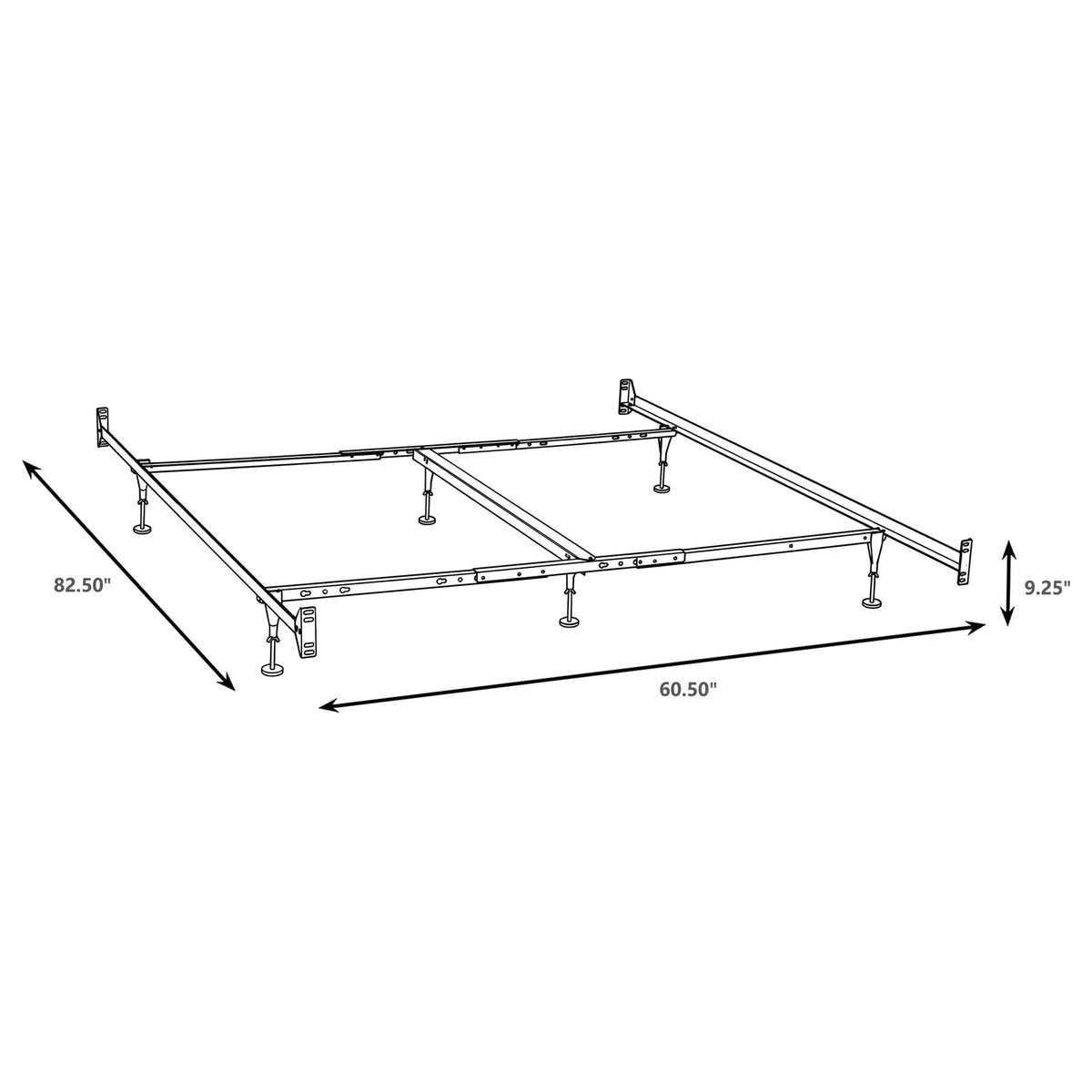 Esme Bolt-On Metal Bed Frame for Headboard & Footboard - Black, Twin/Full, Queen/Eastern King or California King – view 6