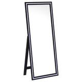 Windrose LED Standing Floor Mirror - 28 x 67" Full-Length with Silver Trim in Black – view 4