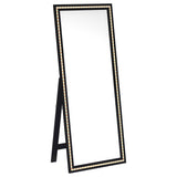 Windrose LED Standing Floor Mirror - 28 x 67" Full-Length with Silver Trim in Black – view 5