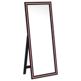 Windrose LED Standing Floor Mirror - 28 x 67" Full-Length with Silver Trim in Black – view 6