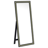 Windrose LED Standing Floor Mirror - 28 x 67" Full-Length with Silver Trim in Black – view 7