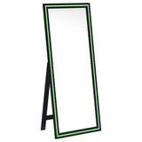 Windrose LED Standing Floor Mirror - 28 x 67" Full-Length with Silver Trim in Black – view 8