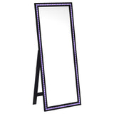 Windrose LED Standing Floor Mirror - 28 x 67" Full-Length with Silver Trim in Black – view 11